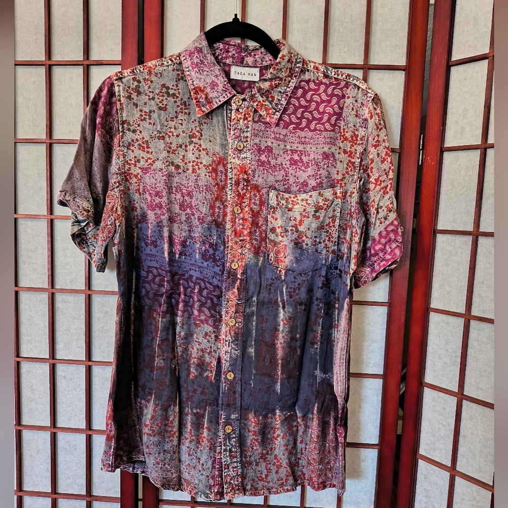 RAGA MAN Men's Multicolor Shirt—Size Medium